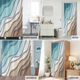 thumbnail image 6 of Teal Blue Modern Geometric Fabric Shower Curtain Turquoise Brown Abstract Ocean Wave Washable Shower Curtains for Bathroom, Waterproof Bath Curtain with Hooks Home Decor 72x84in, 6 of 8