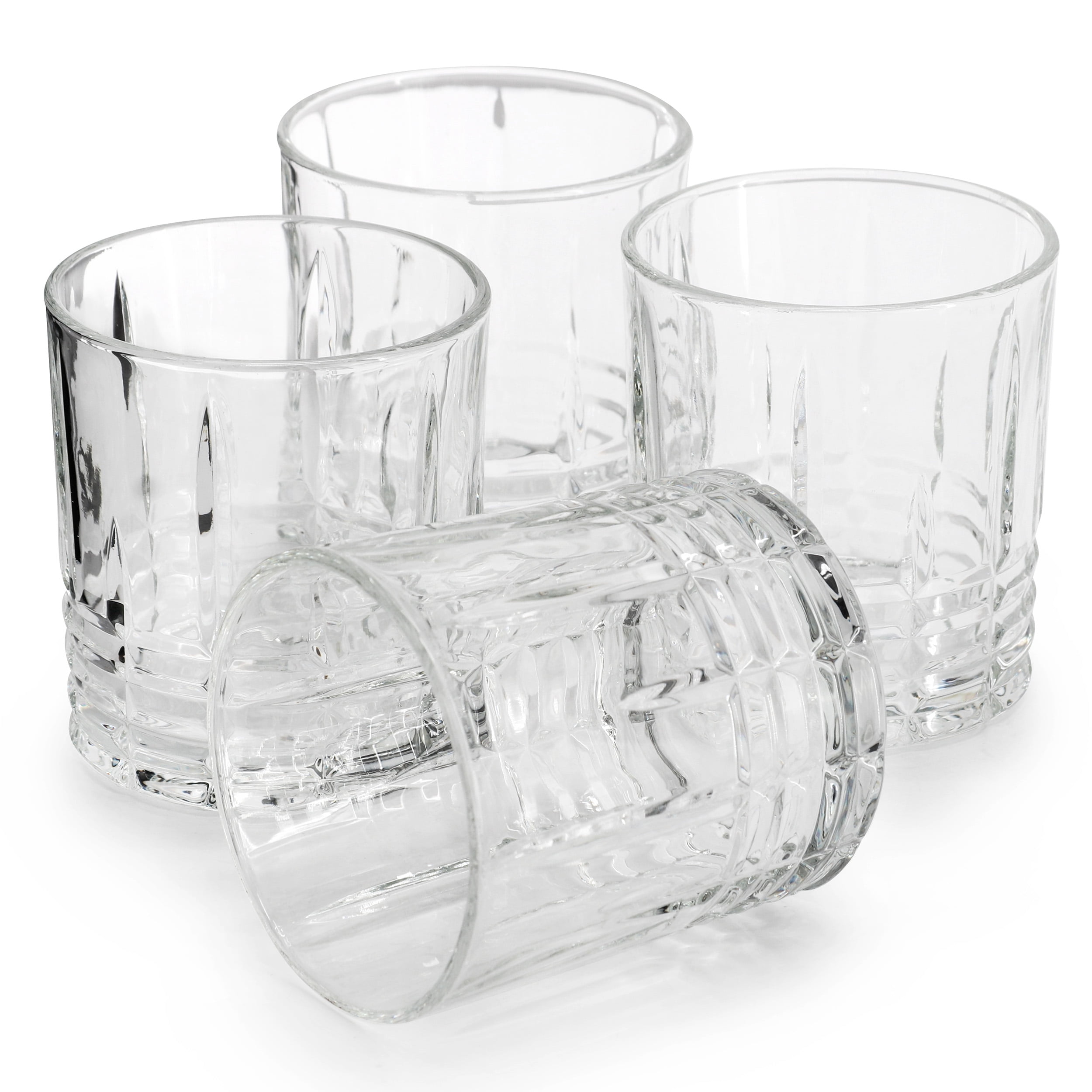 Martha Stewart Everyday Calista 4 Piece 11.5 Ounce Double Old Fashioned Glassware Set in Clear