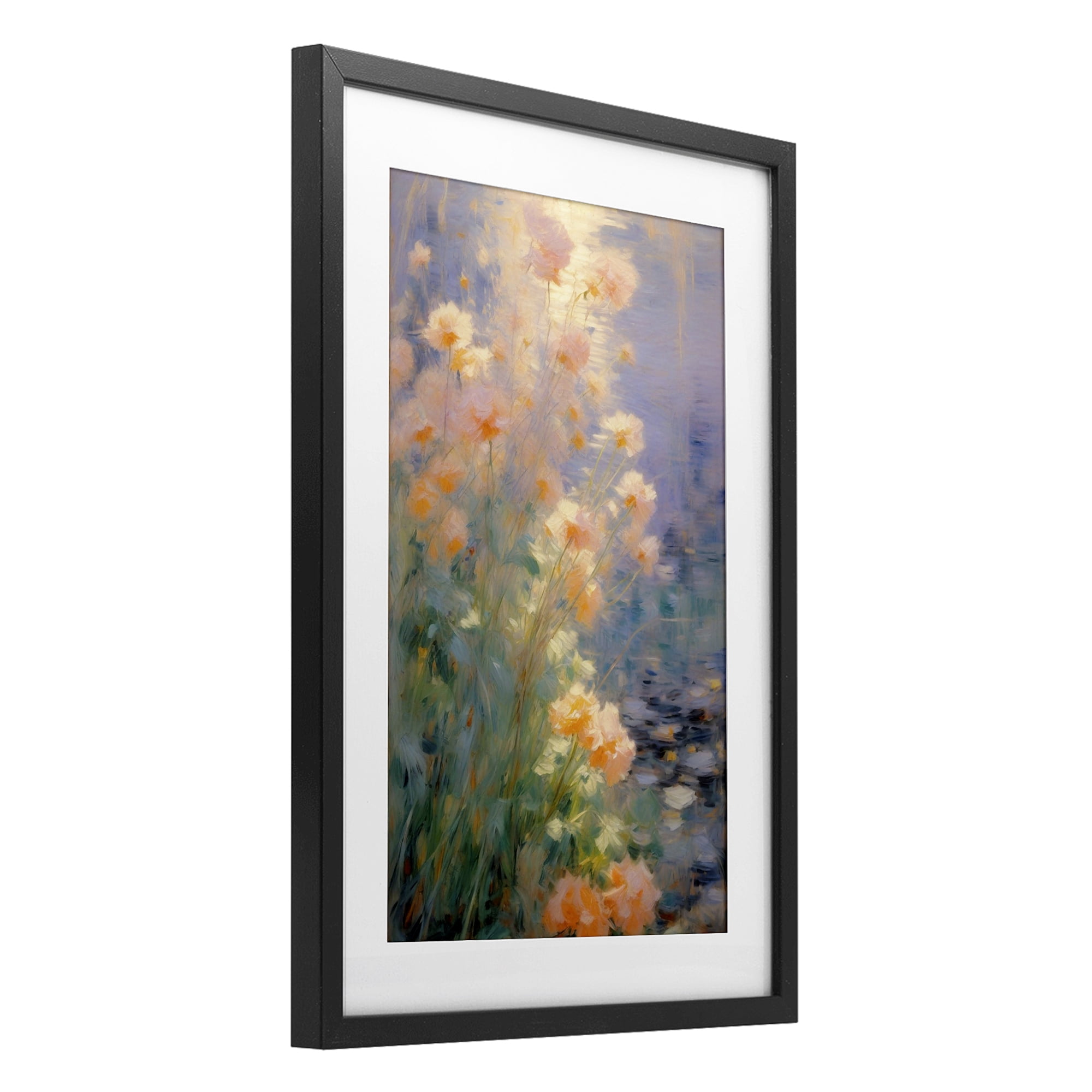 Stupell Industries Sunlit Pastel Blossoms Impression Black Framed Print Under Glass, design by Angie Hawke