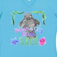 thumbnail image 4 of Inktastic Panama City Beach Florida Cute Swimming Manatee Women's V-Neck T-Shirt, 4 of 5