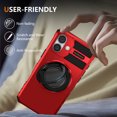 thumbnail image 5 of Allytechgroup Compatible with iPhone 16 Case with 1 Pack Screen Protector, Slim Fit 360° Ring Holder Shockproof Kickstand Magnetic Car Mount Supported Non-Slip Protective, for Women Men, Red, 5 of 11