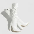thumbnail image 7 of UngA Mid Calf Boots Women's Mid Calf Boot Low Heel Comfort Slouchy Bootie White,9, 7 of 7
