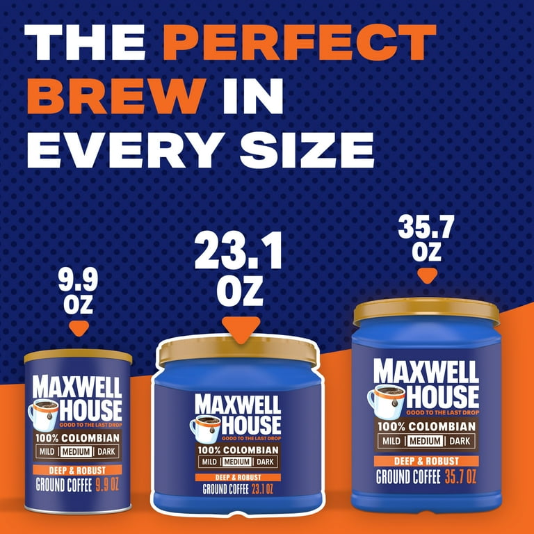 Maxwell House, Ground Coffee, 23.1 oz Canister, Colombian Roast