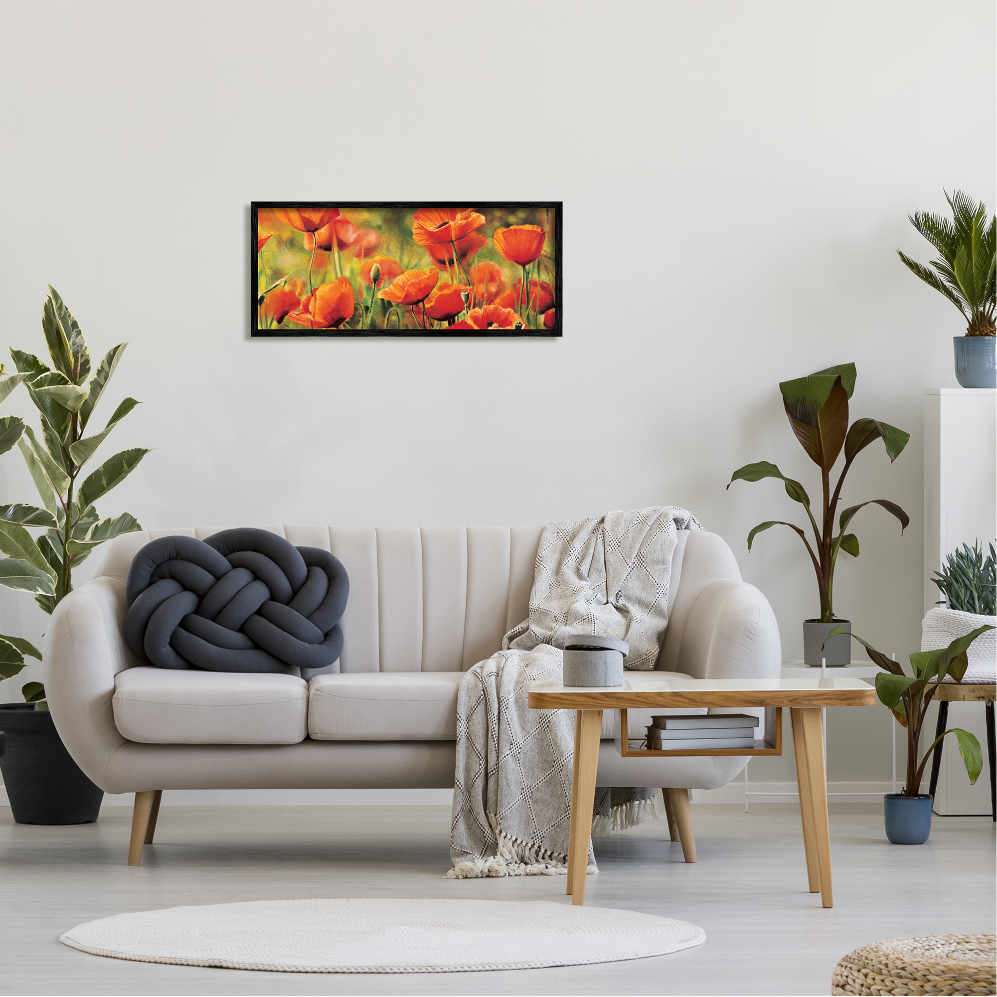 Stupell Wild Poppy Flowers Spring Blooms Botanical & Floral Painting Black Framed Art Print Wall Art