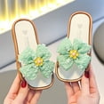 thumbnail image 2 of Splozh Girls Sandals Girls Kids Summer Printed Quick-Dry Comfy Anti Slip Slides Sandals Girls Summer Dress Shoes,Green 13.5, 2 of 5
