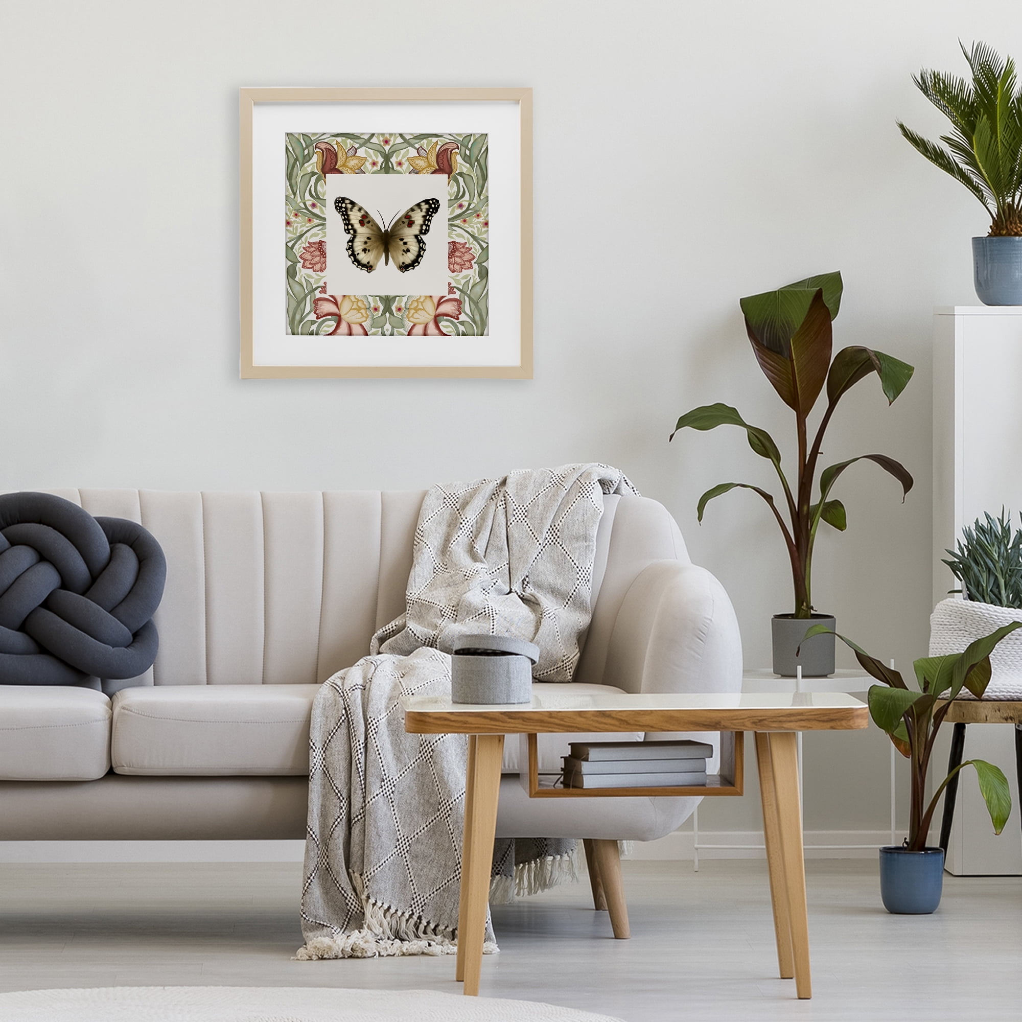 Stupell Industries Warm Toned Baroque Butterfly Birch Framed Print Under Glass, design by Elizabeth Medley