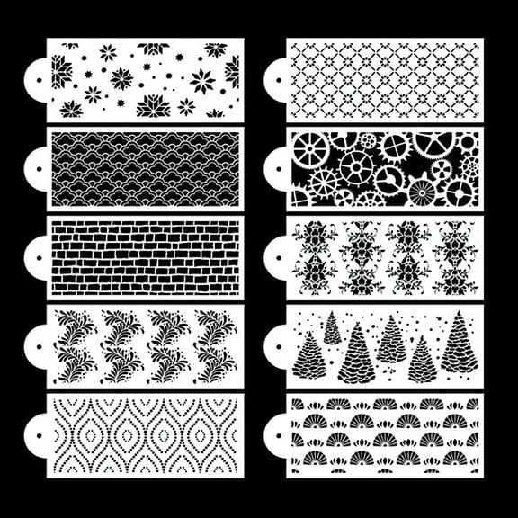 VerPetridure 10PCS Cake Lace Decoration Stencil Spray Pattern Tools DIY Mould Flower Wall