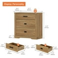 thumbnail image 2 of WAMPAT Modern Farmhouse 3-Drawer Dresser for Bedroom,31.5" Wide Wooden Chest of Drawers for Living Room,Hallway,Vintage Oak, 2 of 5