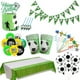 thumbnail image 5 of Decoraciones de cumpleaños de fútbol, vajilla, platos, tazas, mantel, globos, telón de fondo, suministros de decoración para fiesta de feliz cumpleaños de fútbol, 5 of 5