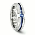 thumbnail image 5 of Edward Mirell Titanium Sapphire & Blue Anodized 6mm Band, 5 of 8