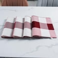 thumbnail image 5 of Red Placemats Set of 4, Linen Buffalo Plaid Double Layer Spring Placemats Check Kitchen Table Mats,Waterproof Heat Resistant Durable Cloth Washable Placemats 12 x 18 Inches, 5 of 6
