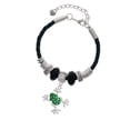 thumbnail image 2 of Delight Jewelry Silvertone Green Frog with Crystals Wife Celtic Knot Leather Bead Bracelet, 7"+2" Extender, 2 of 4