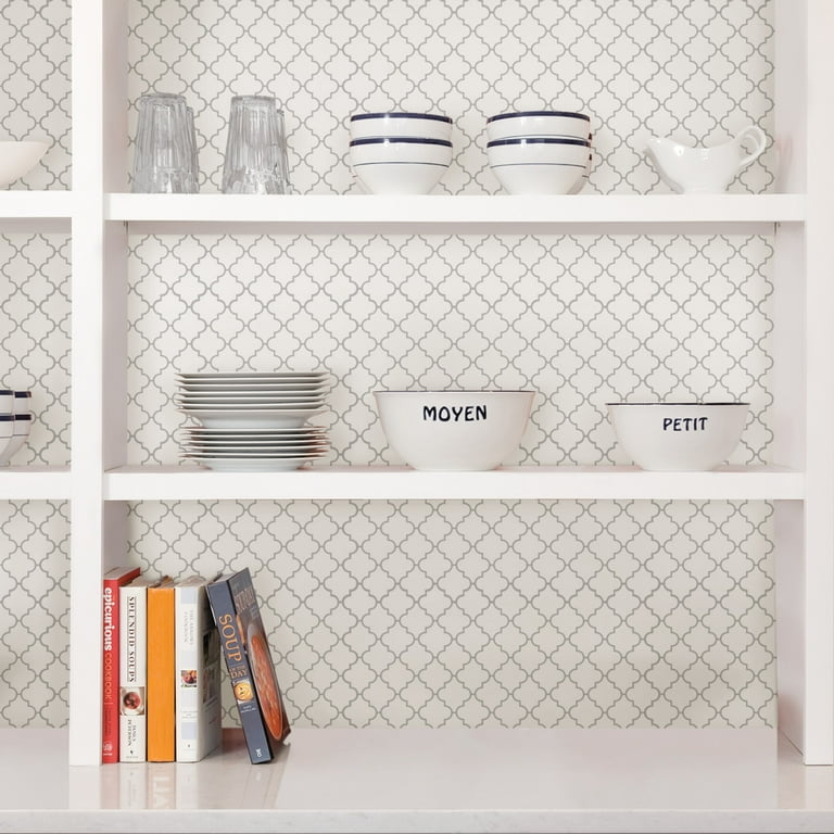 InHome Quatrefoil 10 in. x 10 in. Peel and Stick Resin Backsplash Tiles (4-Pack)
