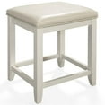 thumbnail image 1 of Pemberly Row Contemporary Faux Leather Vanity Stool in White, 1 of 5