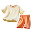 thumbnail image 2 of ATOGUTA Size 3-16 Years Boys' Clothing Sets Summer Short Sleeve PJ Set Kid Sleepwear Boys Pajamas Orange, 2 of 5