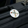 thumbnail image 5 of Letter X Floral Monogram Initial Round Luggage ID Tag Card Suitcase Carry-On, 5 of 8