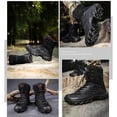 thumbnail image 2 of Zapatos Botas militares para hombre de senderismo con tobillo alto y cremallera lateral con cordones para acción de combate militar Ehuebsd Tenis De Mujer Tenis De Hombre, 2 of 5