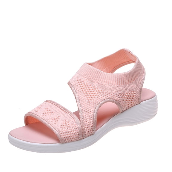 Women's Solid Casual Vacation Open Toe Flat Beach Sandals