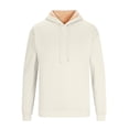thumbnail image 4 of PMVFHDE Hoodies for Men Winter Daily Loose Comfort Casual Solid Color Lined No Pocket Hooded Sweatshirt Beige,XXXXL, 4 of 6