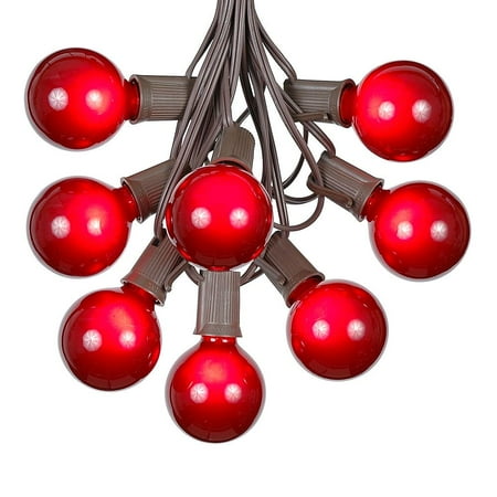 Umbrella String Lights G50 Patio String Lights with 25 Clear Globe Bulbs – Outdoor String Lights – Market Bistro Café Hanging String Lights – Patio Garden Umbrella Globe Lights - Brown Wire - 25 Feet ()
