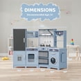 thumbnail image 2 of Pirecart Toddler Corner Play Kitchen, Kids Kitchen Playset with Stove & Real Sound Range Hood, Blackboard, 6Pcs Cooking Accessories,Gift for Age 3+, Blue, 2 of 9