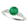 thumbnail image 1 of Aonejewelry 0.85 Ct. Ttw Diamond and Emerald Ring In 14K White Gold, 1 of 4
