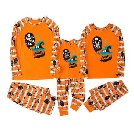 

Spring hue Family Pajamas Matching Sets Halloween Pumpkin Sleepwear for Baby Adults and Kids Holiday PJS Set