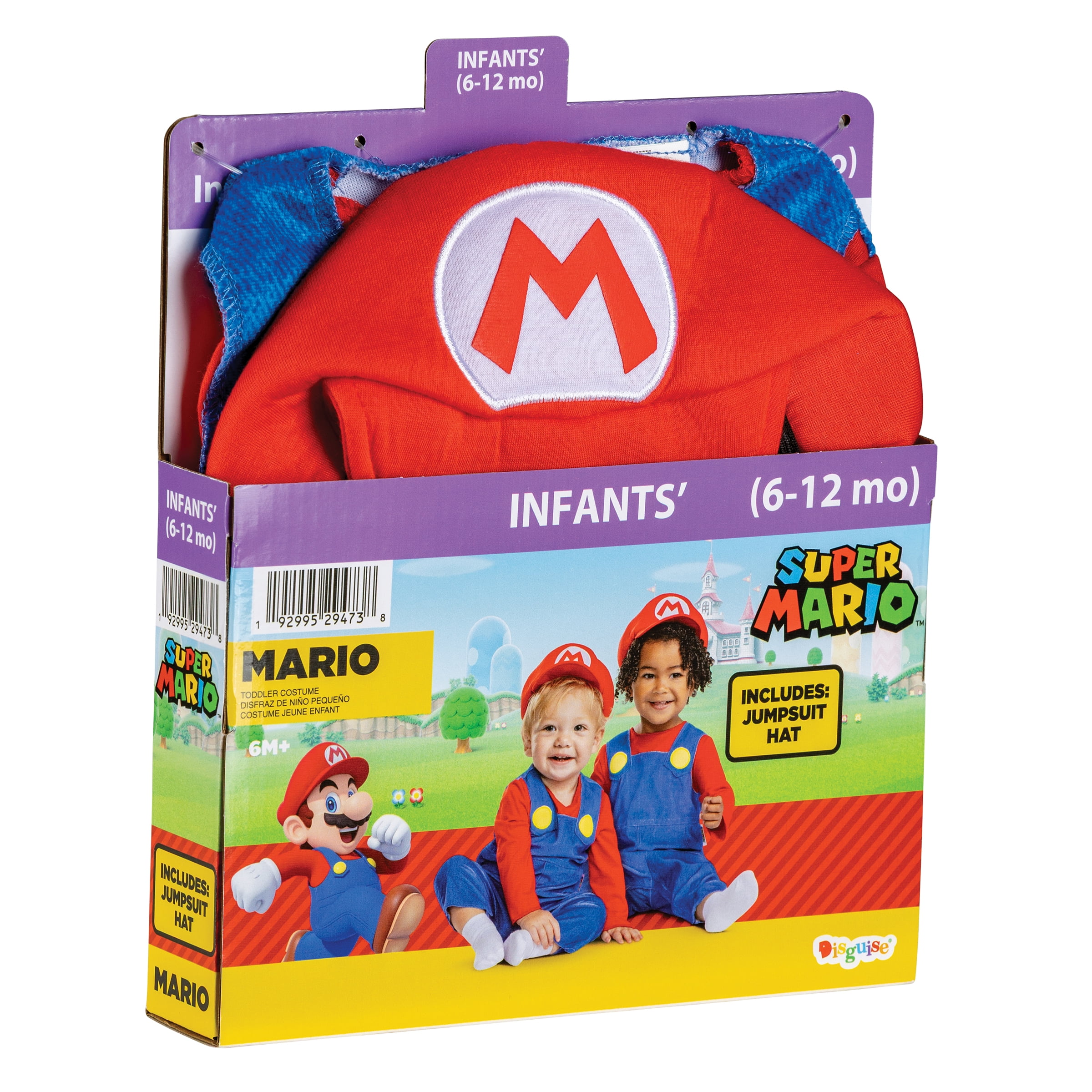 Nintendo Super Mario Bros. Mario Halloween Costume for Children, Infants Size 6-12M, by Disguise