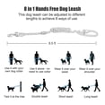 thumbnail image 4 of Hands Free 8.5ft Nylon Double Dog Leash with Reflective Stitching, Adjustable Waist Fits All for Medium Large Dogs - Blue, 4 of 7