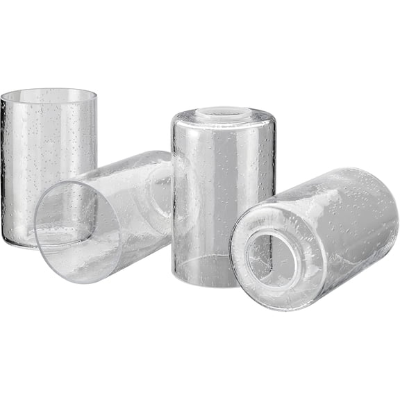 Aspen Creative 23615-04,Clear Seeded Cylinder Glass Shade. 3-1/2"Dia x 5-1/2"H / Center Hole:42mm.Set of 4.