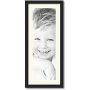 9x28 inch black picture frame with 2 inch single brilliant white mat, singlemat-frbw26079-9x28-71
