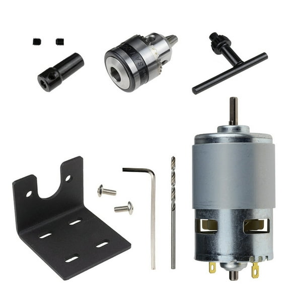 TFixol 12-24V 775 Motor DIY Mini Drill Press Kit with B10 Collet, Alloy Base, and Accessories for Precision Drilling and Polishing