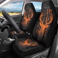 thumbnail image 3 of XYZCANDO Deer Car Front Seat Covers Breathable Orange Camo Car Seat Cover for Front Seats Set of 2 Elastic Polyester Removable Automotive Accessories for Cars Sedans and SUVs, 3 of 7