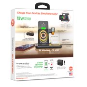 HyperGear 15-Watt PowerFold X-Ray 4-in-1 Foldable Wireless Charging Stand, 16046