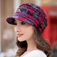 thumbnail image 6 of Eoperou Short Brim Warm Foldable Earflap Women Cap Ethnic Style Floral Print Autumn Winter Hat Daily Clothing, 6 of 7