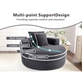 thumbnail image 6 of Leumius Oversized Round Chaise Lounge Chair Indoor, Upholstered Sofa Bed With Deep Seat and Cupholders,Cozy Boneless Chaise with High Density Memory Foam for Living Room,No Assembly,Dark Gray, 6 of 12