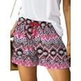 thumbnail image 3 of Fantaslook Womens Casual Shorts Elastic Waist Drawstring Shorts Pants with Pockets Summer Beach Floral Shorts, 3 of 8