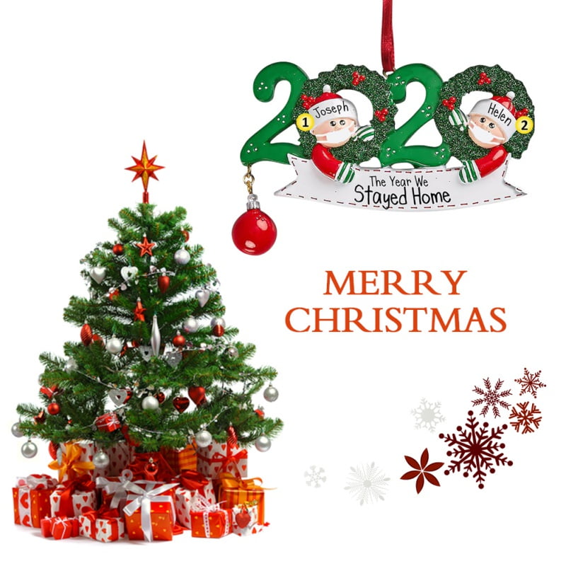 ANATYU DIY Personalized Name Christmas Ornament kit 2020 Family Customized Christmas Decorating Kit Creative Gift for Family A-Family of 2
