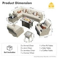 thumbnail image 3 of Vcatnet 10 Pieces Outdoor Conversation Set with Swivel Chairs Patio Sectional Sofa with Fire Pit and Coffee Table Beige, 3 of 9