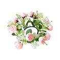 thumbnail image 2 of TFYZYY Simulated Small Tea Rose Candleholder Flower Wreath, Floral Candle Circle, Holiday Decoration, Artificial Flower Ring, Multicolor Centerpiece, Table Decor, No Maintenance Required, Reusable, 2 of 6