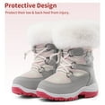 thumbnail image 5 of Girls toddler snow boots with faux fur lining and slip resistant sole warm mid calf winter shoes, 5 of 5