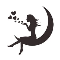 UYUH 3D Acrylic Heart Wall Sticker Beauty Blowing Kisses Removable Decal for Bedroom, Living Room, Nursery Self-Adhesive Love Decor, Romantic Home Art, Peel & Stick DIY Wall Art