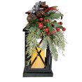 thumbnail image 3 of Holiday Time Metal Black Lantern  with Greenary & Red Berries, 3 of 6
