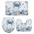thumbnail image 2 of Ocean Crab Bathroom Rugs Set Blue Yellow Sea Star Shell Coral Blue Non Slip Absorbent Soft Bath Mats 3 Piece Set with Bathroom Rug, U-Shaped Floor Mat, Toilet Seat Cover Small Size, 2 of 9