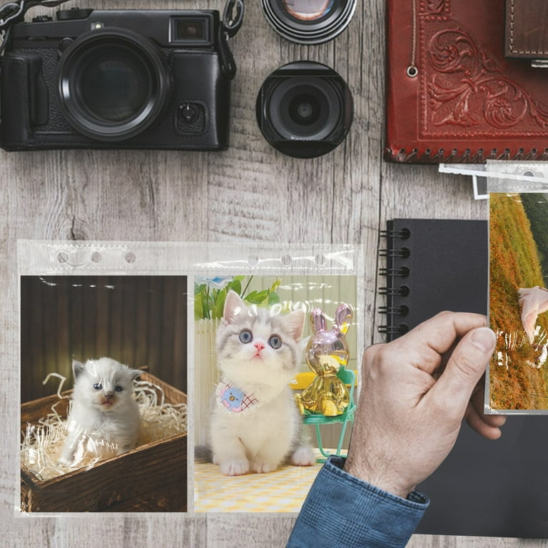 Photo Refill Page Photo Card Sleeves Photo Page Protector 6 Ring Binder A5  Pocket Sleeves Refill Sheets 50PCS - Walmart.com