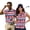USA American Flag Patchwork, variant on Garronmavis Patriotic USA Star Matching Golf Shirts for Couple Quarter Zip Women's Matching Hawaiian Golf Shirt for Couple Moisture Wicking 4-Way Stretch Suitable for Golf Enthusiasts