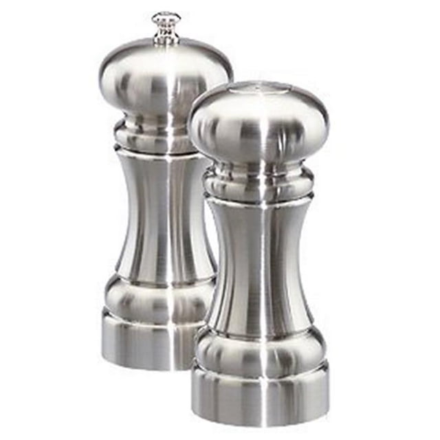 Chef Specialties 94500 5 Inch - 13cm WestinMatte Chrome Finish Pepper Mill Salt Shaker Set