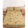 thumbnail image 2 of Twin Sze Fitted Sheet Set - Fall Pumpkins 2 Piece Bedding Sets 16" Deep Pocket Fitted Sheet with 1 Pillowcase, Thanksgiving Autumn Maple Leaves Pine Fruits Brushed Microfiber Hotel Luxury Bed Sheets, 2 of 9