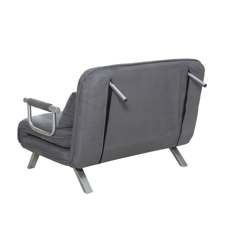 Homcom small sofa couch futon with fold up bed and adjustable backrest deals