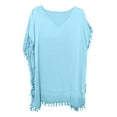 thumbnail image 3 of Women's Plus Size Chiffon Tassel Kaftan Cover Up One Size, 3 of 4